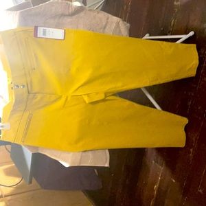 Never WORN Mustard colored rayon nylon spandex pants